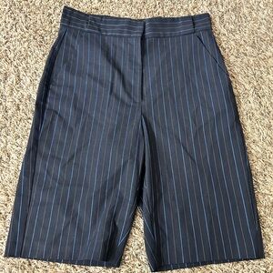 Pinko Navy Blue Pinstripe Bermuda Shorts School Girl Preppy